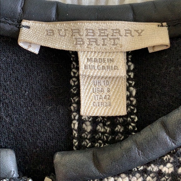 Burberry Brit Wool Tweed Leather Mid Dress - Picture 4 of 6
